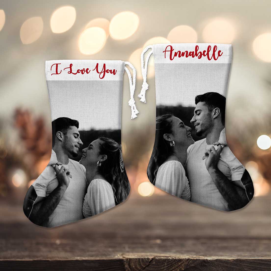 I Love You Photo Upload Personalised Stocking